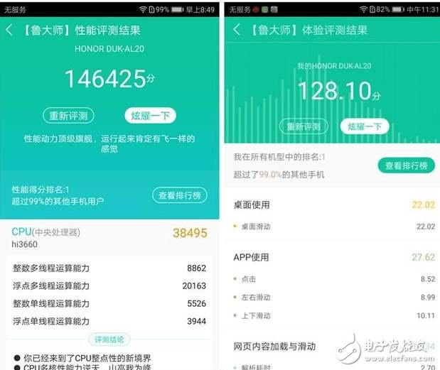 華為榮耀8青春版和榮耀v9跑分曝光，雷兔兔果不其然~