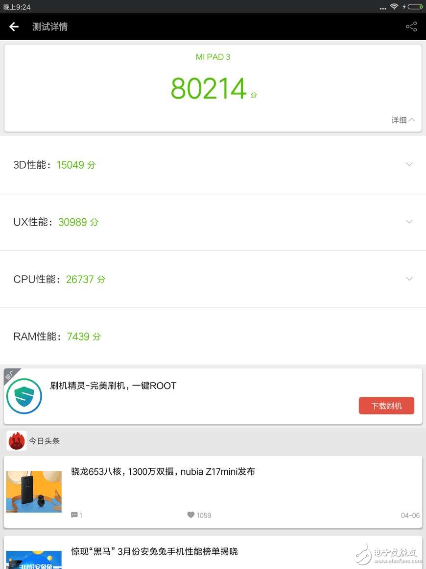 小米平板3怎么樣？實測小米平板3跑分，性能不錯
