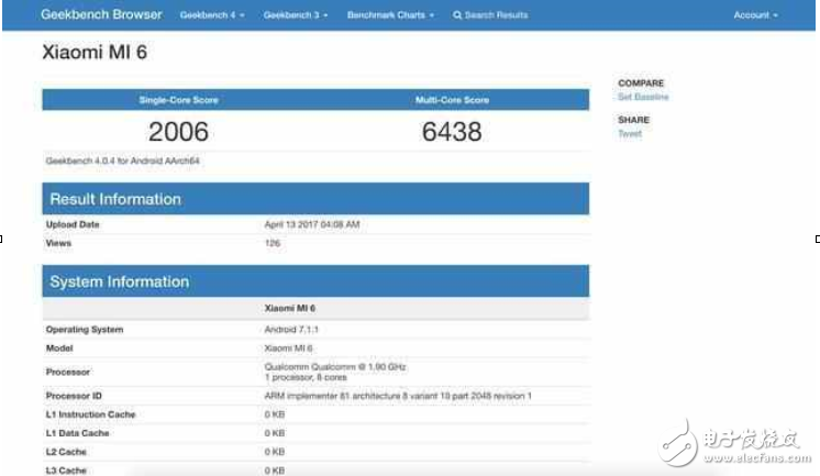 小米6跑分曝光：滿血驍龍835不是吹，跑分完爆三星S8