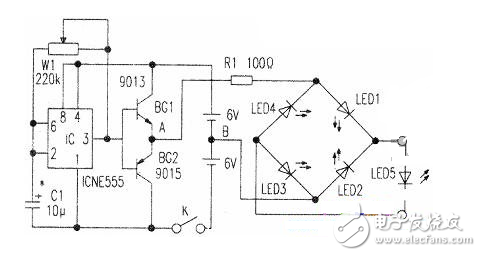 其工作過程是，首先在交流的負半周時交流電源經(jīng)D1對C1充電，接著在正半周時交流電源與C1上的電壓相加經(jīng)D2對電容器C2充電，充得的電壓是電容器C1充電電壓的兩倍。接下來在負半周時，除了電源經(jīng)Dl對電容器C1充電之外，交流電源還與C2上的電壓疊加經(jīng)D3對C3、C1充電，C3上的充電電壓是C1上的兩倍。在正半周時交流電源與C1上的電壓疊加，除了經(jīng)D2對電容器C2充電之外，還與C1、C3上的電壓疊加經(jīng)D4對電容器C4和C2充電，C4上充得的電壓是電容器C1上電壓的兩倍。