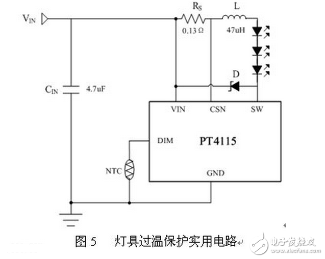 LED燈具驅(qū)動需要先將高壓的交流電變換成低壓的交流電（AC/AC），然后將低壓的交流電經(jīng)橋式整流變換成低壓的直流電（AC/DC），再通過高效率的DC/DC開關(guān)穩(wěn)壓器降壓和變換成恒流源，輸出恒定的電流驅(qū)動LED光源。LED光源是按燈具的設(shè)計要求由小功率或大功率LED多串多并而組成。每串的IF電流是按所選用的LED光源IF要求設(shè)計，總的正向電壓△VF是N顆LED的總和。