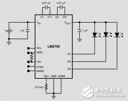 LM2755電荷泵與I2C接口兼容SMD、LED控制器
