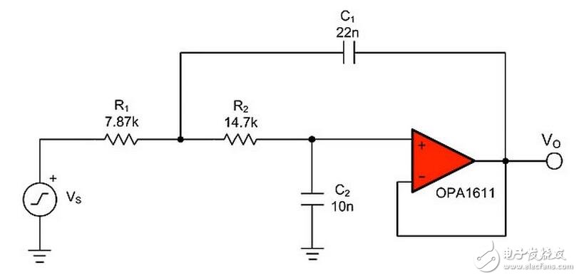 有源濾波器電路、用于數(shù)據(jù)轉(zhuǎn)換的去頻迭濾波器以及放大器中的反饋電容均為高介電常數(shù)MLCC可能會帶來失真的電路。為了說明這一效應(yīng)，設(shè)計(jì)人員采用TI的FilterPro軟件設(shè)計(jì)了一款使用Sallen-Key拓?fù)涞?kHz巴特沃茲有源低通濾波器。有源濾波器就是一種電容失真降低整個(gè)電路性能的常見應(yīng)用。