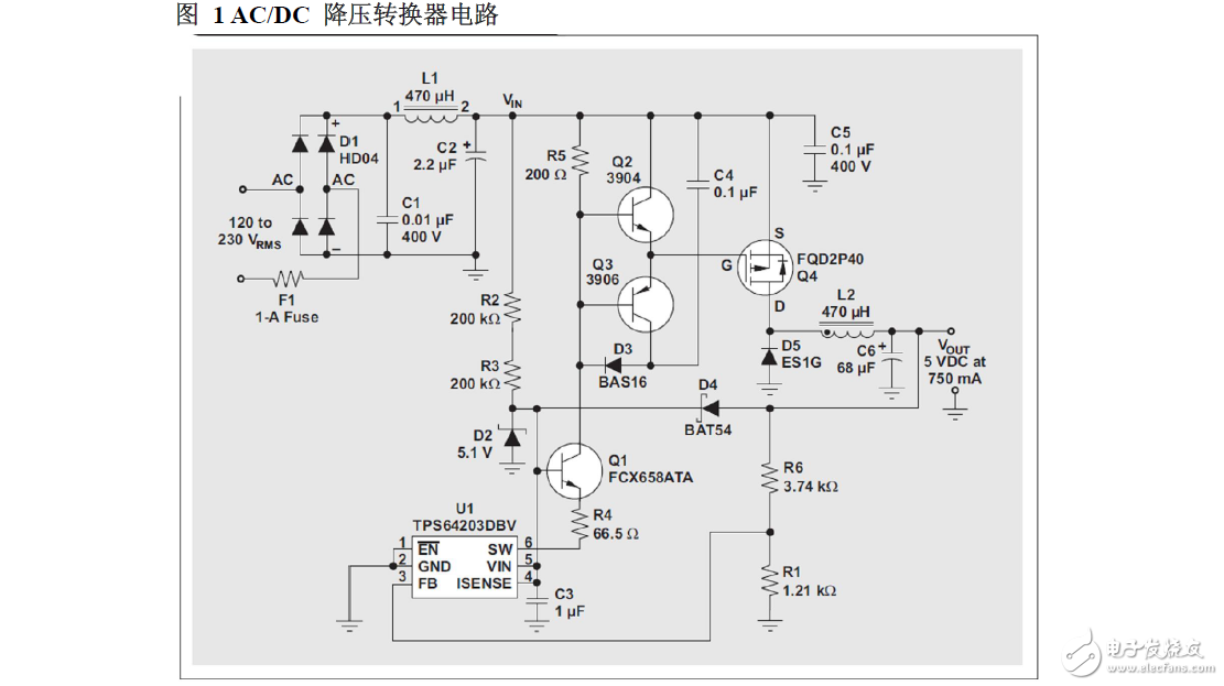 不帶變壓器的低成本、非隔離式AC/DC降壓轉(zhuǎn)換器