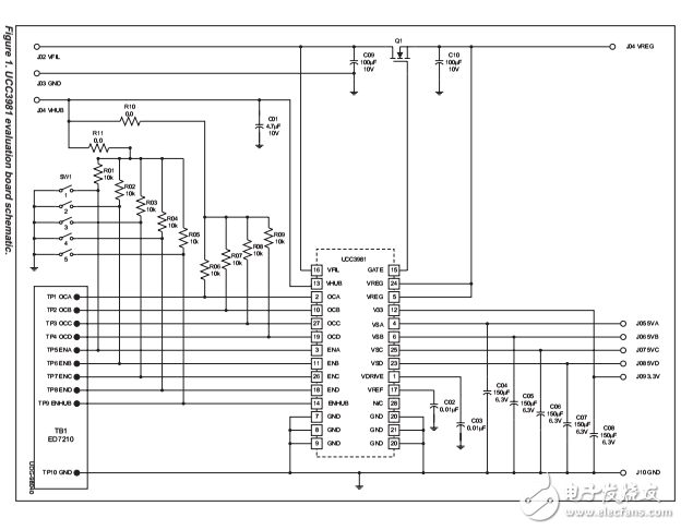 ucc3981USB電源控制器IC評估板，原理圖和材料清單