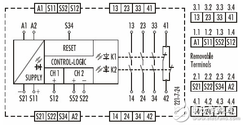 安全繼電器工作原理、接線圖、使用方法