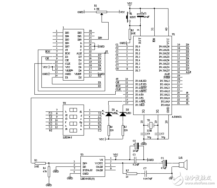 基于AT89S51單片機設(shè)計的兩點間溫度控制