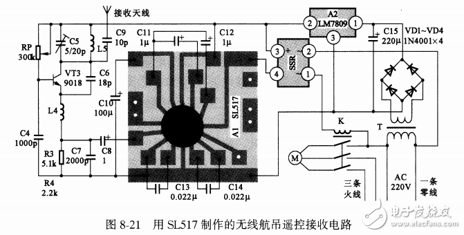 基于SL517無(wú)線航吊遙控電路