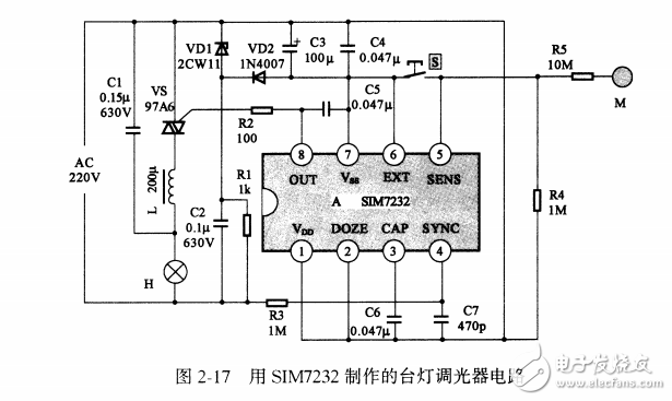 基于SIM7232組裝臺燈調光器設計