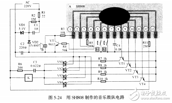 基于SH808音樂(lè)鼓隊(duì)電路設(shè)計(jì)