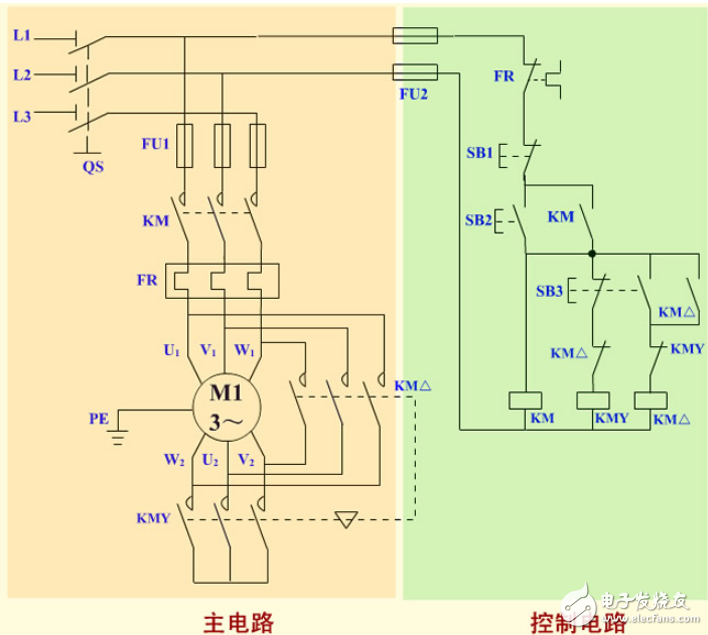 降壓?jiǎn)?dòng)控制線(xiàn)路（按鈕/接觸器控制星型/三角形）