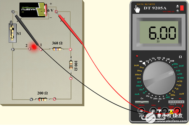 數(shù)字式萬用表直流電壓測量方法及步驟