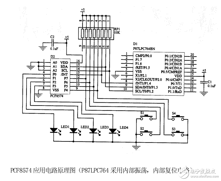 I2C 總線8 位遠(yuǎn)程I-O 擴(kuò)展口芯片PCF8574 的原