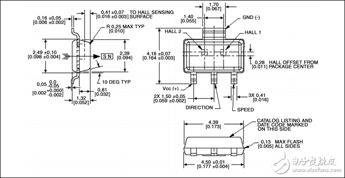 vf526dt雙極閉鎖雙霍爾效應(yīng)的速度和方向的數(shù)字位置傳感器