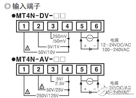 MT4N系列面板表的接線(xiàn)圖