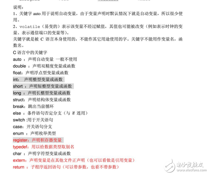 C語言中的關(guān)鍵字