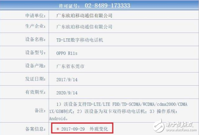 OPPO R11s最新信息：獲入網(wǎng)許可證，全面屏已基本確認(rèn)