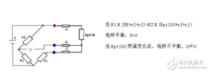 pt1000溫度傳感器的三線接法，采用三線式接法的原因