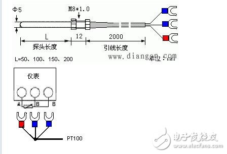 pt100溫度傳感器工作原理，pt100傳感器接線圖