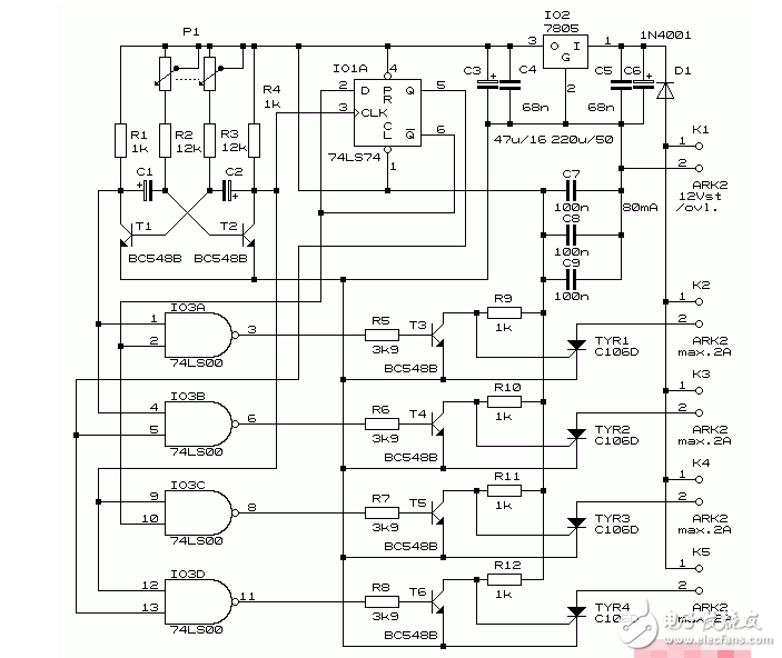 74ls00典型應(yīng)用電路圖