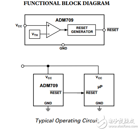 具有復(fù)位功能的電源監(jiān)視器ADM709數(shù)據(jù)表