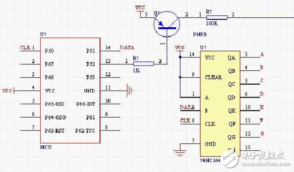 74hc164驅(qū)動(dòng)數(shù)碼管及相應(yīng)源程序