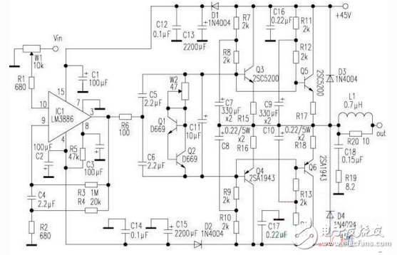  lm3886功放電路圖