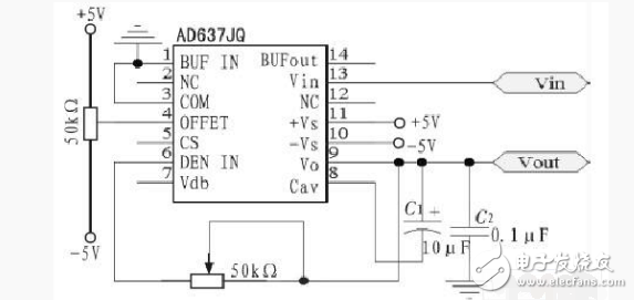 ad637有效值檢測(cè)電路