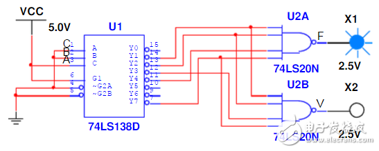 用74ls138實現(xiàn)一位全減器