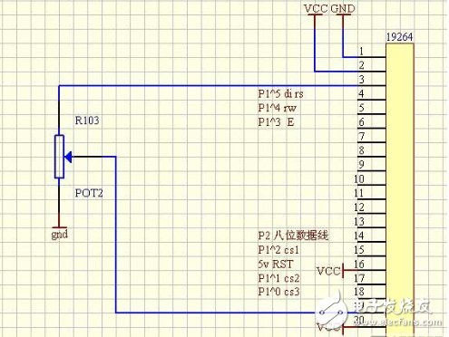 lcd19264與單片機(jī)連接