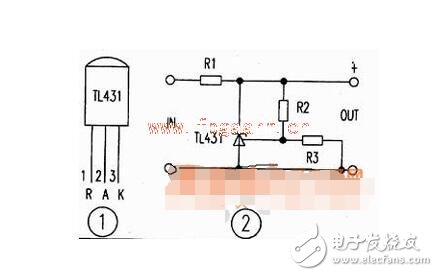 　　工作原理  　　如圖所示，220v電壓經(jīng)變壓器B降壓、D1-D4整流、C1濾波。此外D5、D6、C2、C3組成倍壓電路（使得Vdc＝60V），Rw、R3組成分壓電路，T1431、R1組成取樣放大電路，9013、R2組成限流保護(hù)電路，場(chǎng)效應(yīng)管K790作調(diào)整管（可直接并聯(lián)使用）以及C5是輸出濾波器電路等。  　　穩(wěn)壓過(guò)程是：當(dāng)輸出電壓降低時(shí)，f點(diǎn)電位降低，經(jīng)T1431內(nèi)部放大使e點(diǎn)電壓增高，經(jīng)K790調(diào)整后，b點(diǎn)電位升高；反之，當(dāng)輸出電壓增高時(shí)，f點(diǎn)電位升高，e點(diǎn)電位降低，經(jīng)K790調(diào)整后，b點(diǎn)電位降低。  　　從而使輸出電壓穩(wěn)定。當(dāng)輸出電流大于6A時(shí)，三極管9013處于截止，使輸出電流被限制在6A以內(nèi)，從而達(dá)到限流的目的。本電路除電阻R1選用2W、R2選用5W外，其它元件無(wú)特殊要求，其元件參數(shù)如圖3所示。  　　1  　　2  　　基于TL431的延時(shí)定時(shí)器電路圖  　　1  　　TL431的無(wú)反饋，可以看作一個(gè)NPN或N - MOS器件高跨導(dǎo)和精確的2.5V接通電壓 。管頭要小心：TL431的引腳上（+電源）是陰極，較低的（供應(yīng)） - 陽(yáng)極 。。。 它的另一個(gè)世界。  　　1  　　重負(fù)荷（超過(guò)100毫安），可以通過(guò)完全脫鉤的繼電器或optocouples供電，或與PNP（P - MOS）開(kāi)關(guān)晶體管。為監(jiān)管機(jī)構(gòu)制定的特殊的PNP類型 - 這些具有低壓降和不需要很多的基極電流。  　　1  　　要添加遲滯（正反饋） - 添加另一個(gè)PNP逆變器。從電源紋波穩(wěn)壓器中分離出來(lái)的RS - DS輸入網(wǎng)絡(luò)。  　　1  　　基本定時(shí)器配置。設(shè)置起動(dòng)電流通過(guò)RT為100uA（遠(yuǎn)高于基輸入繪制2uA）。開(kāi)啟延時(shí)T1 = 2.5V/U1 *（RT * NO）。斷電延時(shí)通常是由負(fù)載電流，但你必須考慮電源capacitanca和泄漏（C2，R2）的影響。  　　工作例如：連續(xù)兩次在電子管放大器的延遲（45秒，60秒）。齊納穩(wěn)壓電源供應(yīng)器（它可以摩托艇沒(méi)有它 - 繼電器的電流是相當(dāng)高的，100mA的）分離定時(shí)電容。  　　如果連續(xù)兩次延遲有一個(gè)相對(duì)較小的時(shí)間傳播 - 使用單一的定時(shí)電容：  　　1