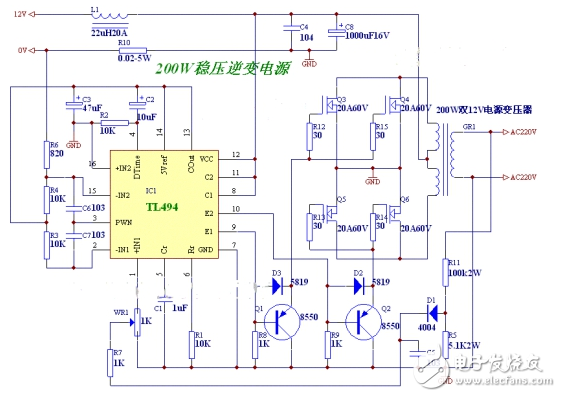 tl494簡(jiǎn)單逆變器電路分析