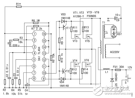 tl494簡(jiǎn)單逆變器電路分析
