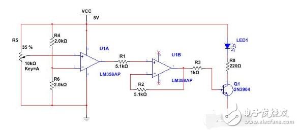 簡單電壓比較器電路圖大全（LM358/LM324/有源帶通濾波器）