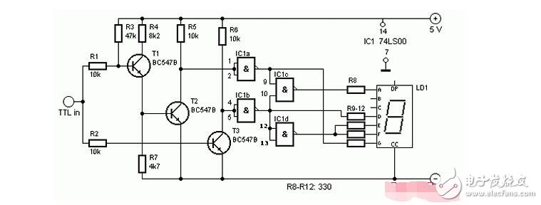 74ls00的引腳圖及應(yīng)用電路