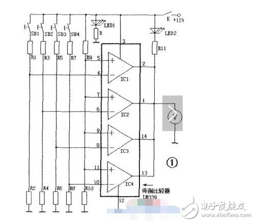 采用LM339設(shè)計(jì)的測(cè)試儀電路