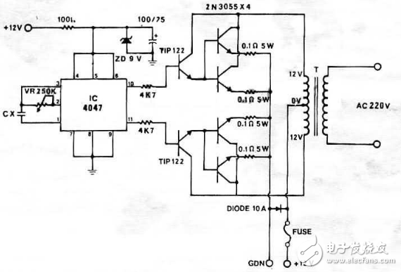 cd4047應(yīng)用電路圖解（信號(hào)控制電路圖、逆變器電路圖）