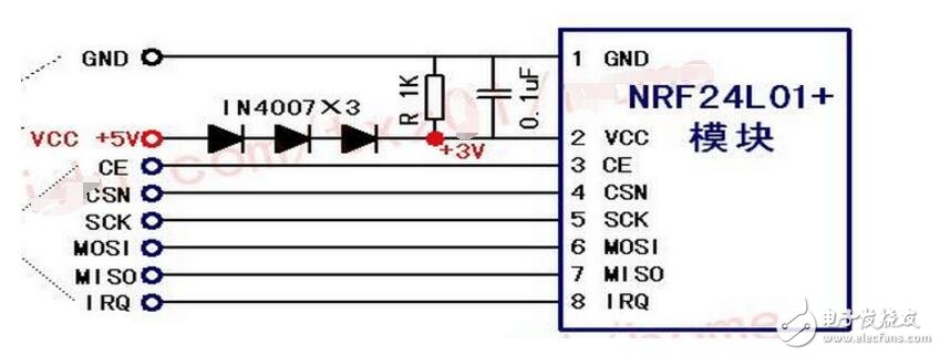 nrf24l01與51單片機(jī)的連接圖及程序