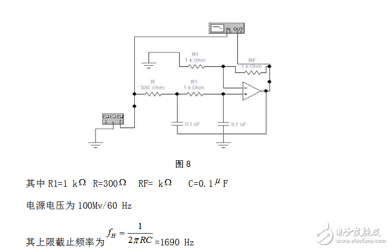 RC有源濾波器的設計