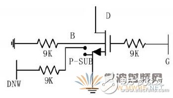 （b）NMOS管電阻連接說明圖