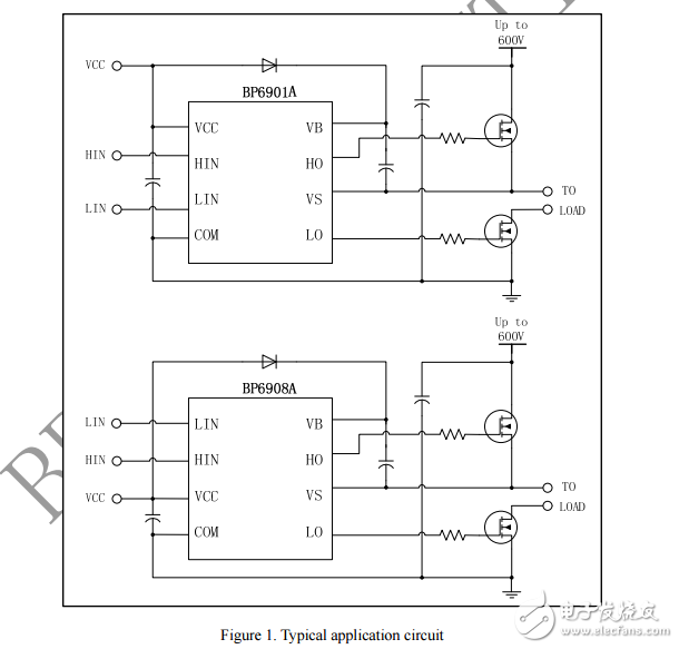 bp6901a/bp6908a，600V半橋預(yù)驅(qū)動器