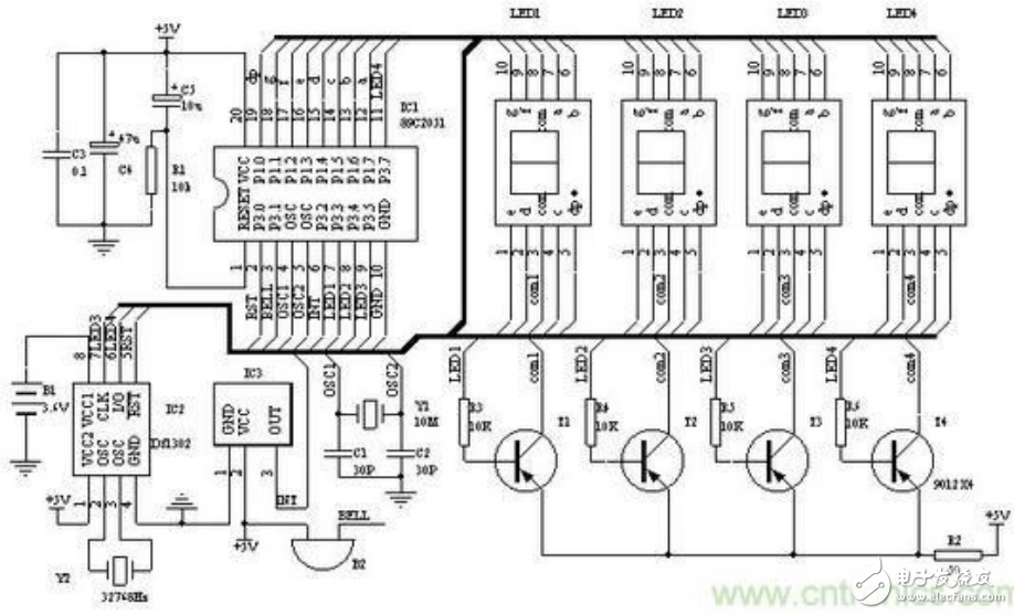 基于AT89C2051的紅外遙控LED電子鐘的設(shè)計