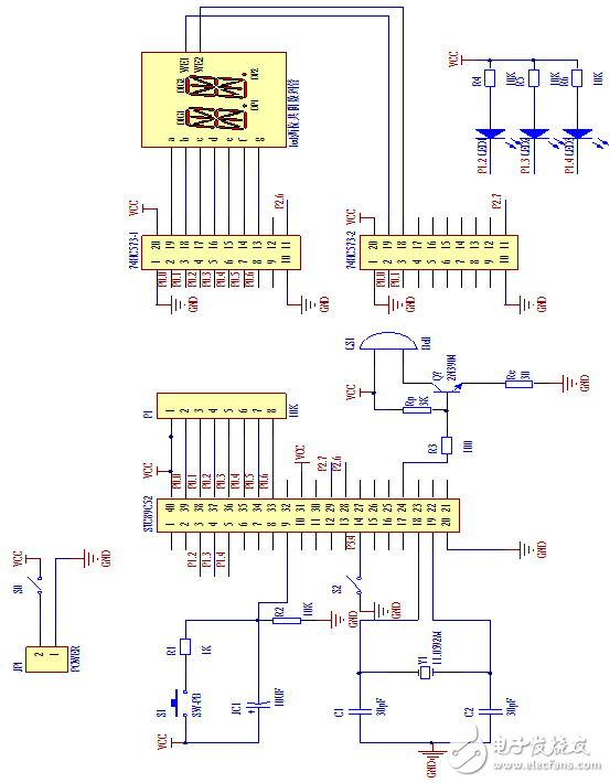 最小系統(tǒng)與30秒定時(shí)器的設(shè)計(jì)（精細(xì)）