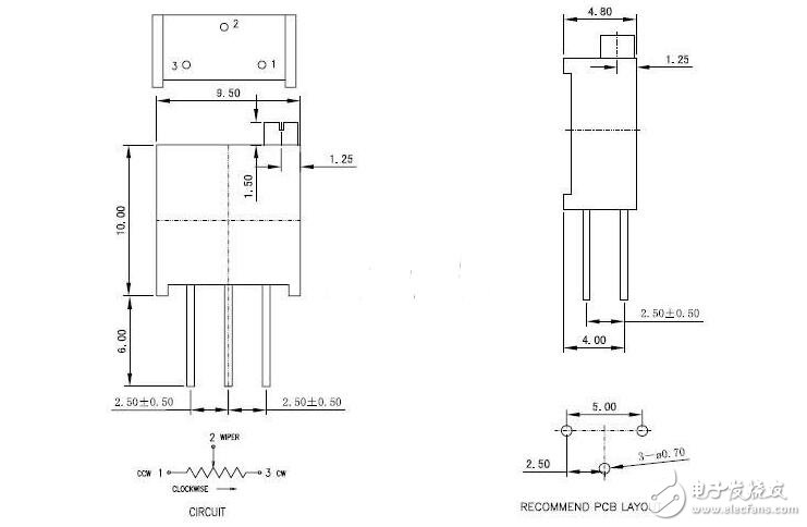 3296電位器引腳接法及規(guī)格書說明