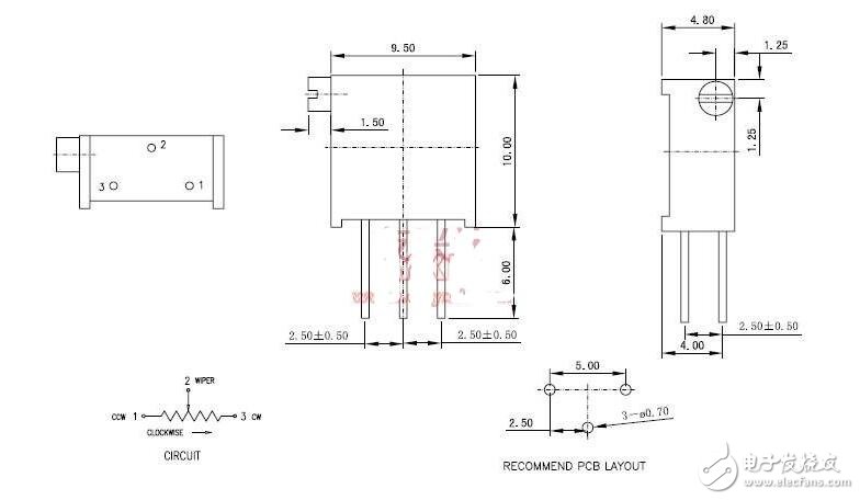 3296電位器引腳接法及規(guī)格書說明