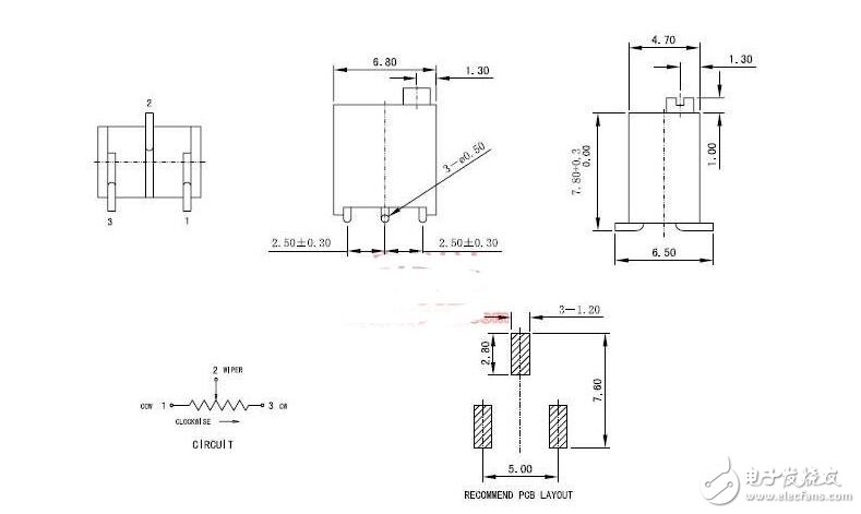 3296電位器引腳接法及規(guī)格書說明