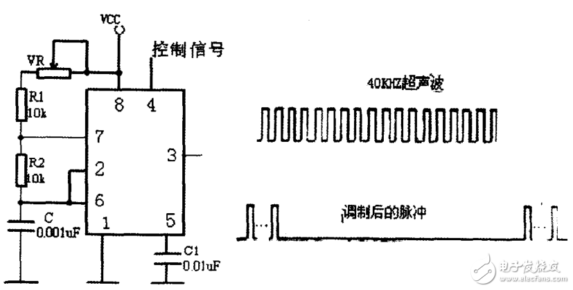 基于CD4053、CX20106的超聲波傳感器應(yīng)用電路圖
