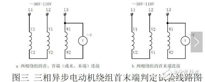 三相異步電動(dòng)機(jī)繞組接線圖和首末端判斷方法圖解