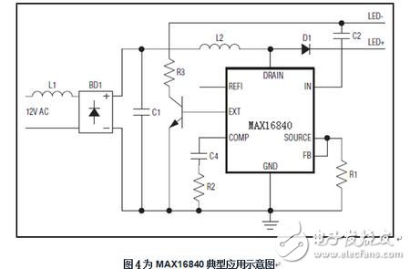 MAX16840典型應(yīng)用示意圖