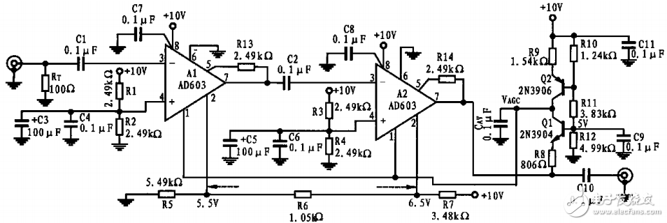 基于AD603的信號(hào)采集電路